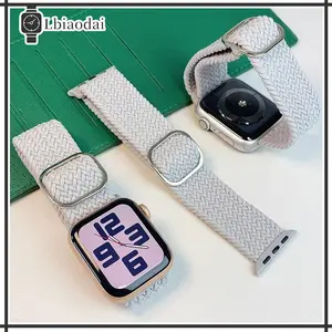 【Tali Jam】Nylon Soft Strap for Apple Watch Iwatch Ultra 2 3 SE 2 3 Series 11 10 9 8 7 6 5 49mm 46mm 45mm 41mm 44mm 40mm Braided Adjustable Colorful Belt Bracelet Metal Buckle Band Tali Jam Tangan Smartwatch T900 T800 Ultra S9 Ultra 8 MAX 9 PRO S20 T500