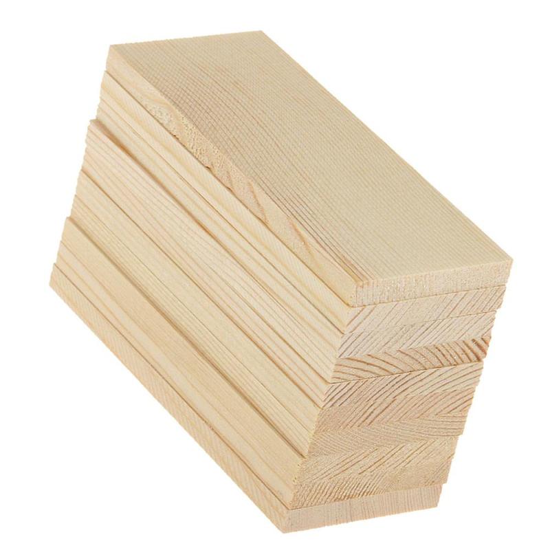 Bảng điều khiển hình chữ nhật bằng gỗ tự nhiên, Gói 10, 10cm, để làm mô hình và thủ công 6