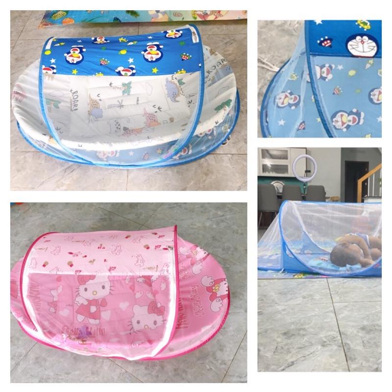 (3 Món)-Combo Nôi Tre + Màn Bung + Ga Bọc Nôi chất thun lạnh- Nôi tre cho Em bé Cho Bé