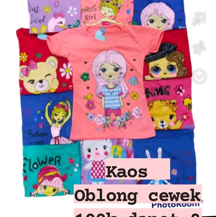 kaos oblong cewek viral Crew Neck Crew Neck Setrip