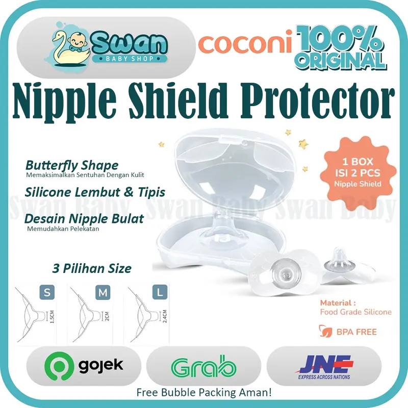 COCONI Nipple Shield 2 pcs | Pelindung Puting Bahan Silikon Menyusu 0