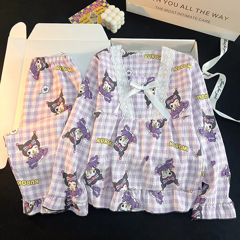 baju tidur renda lengan panjang 4-12tahun 330