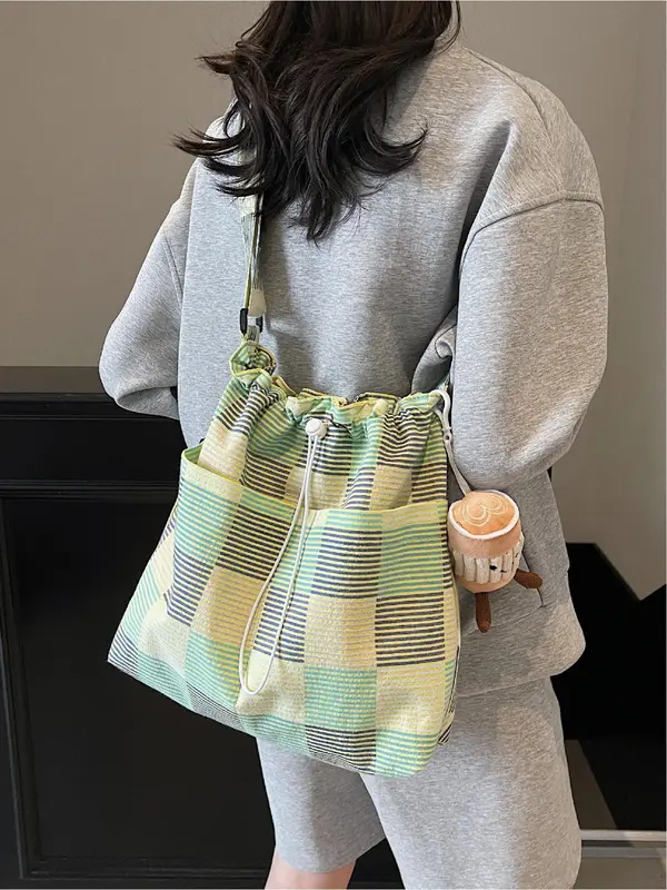 Women's Colorblock Tote Bag, Fashionable Large Capacity Shoulder Bag for Daily Used, Casual Trendy Versatile High-quality Daily Commuting Bag, Girl Everyday Bag 2