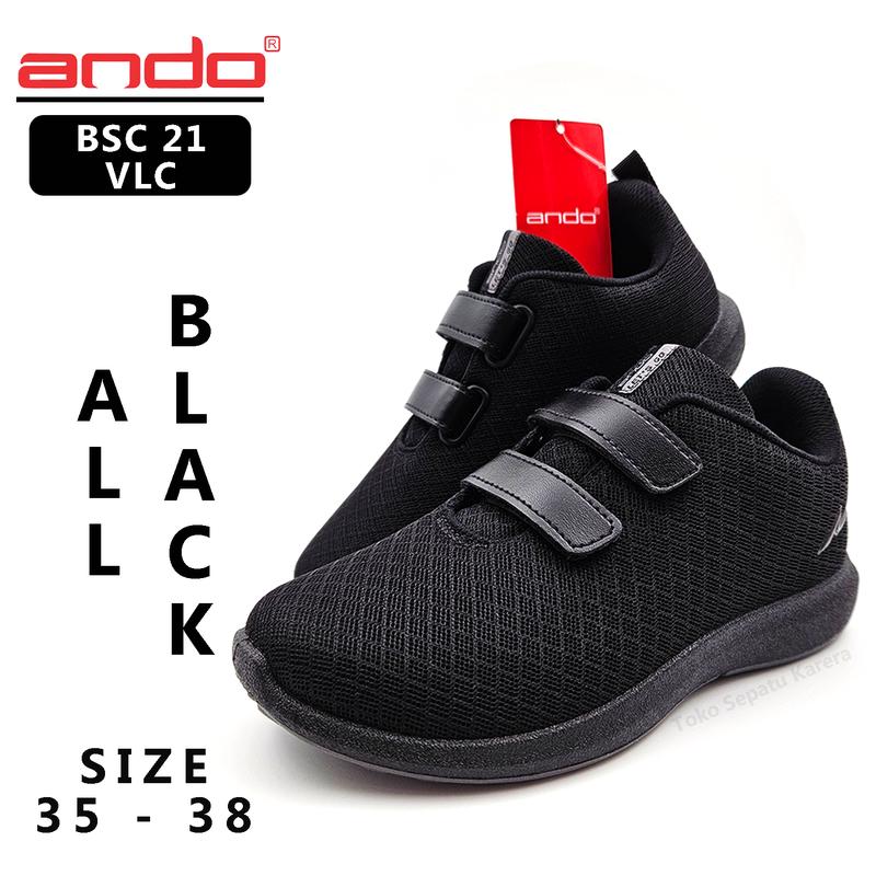 Sepatu Sekolah Anak Remaja Perempuan/Laki Laki – ANDO – BSC 21 VELCRO – Size 35-38 – Sneakers – Sport – Velcro 2