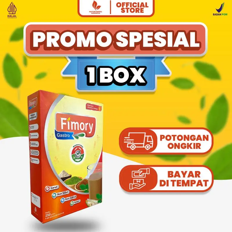 PAKET 1 BOX FIMORY GASTRO 250 gr - MEREDAKAN ASAM LAMBUNG GERD DAN MAAG TANPA EFEK SAMPING