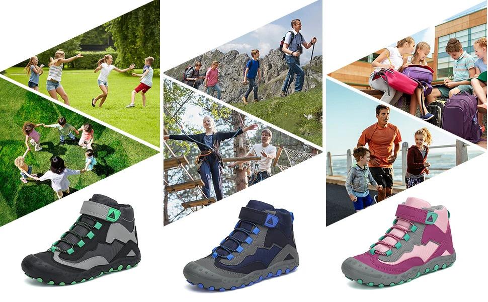 Scarpe da esterno per bambini, resistenti all'acqua, scarponi da trekking, anticollisione, antiscivolo, scarpe da ginnastica alla caviglia per bambini_voghion.com