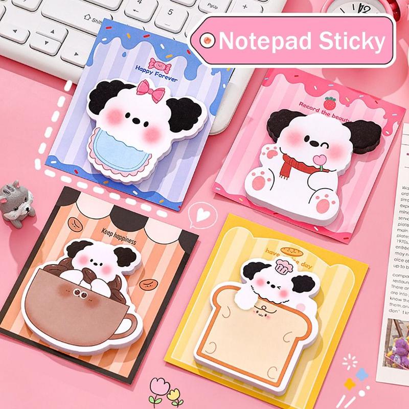 Product Introduction of 30Sheets Kawaii Puppy Sticky Notes Stationery Cartoon Notebook Notepad 11