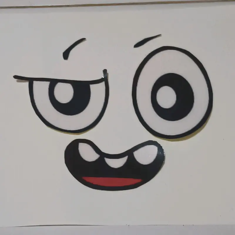 Stiker kepala kardus ganteng 1