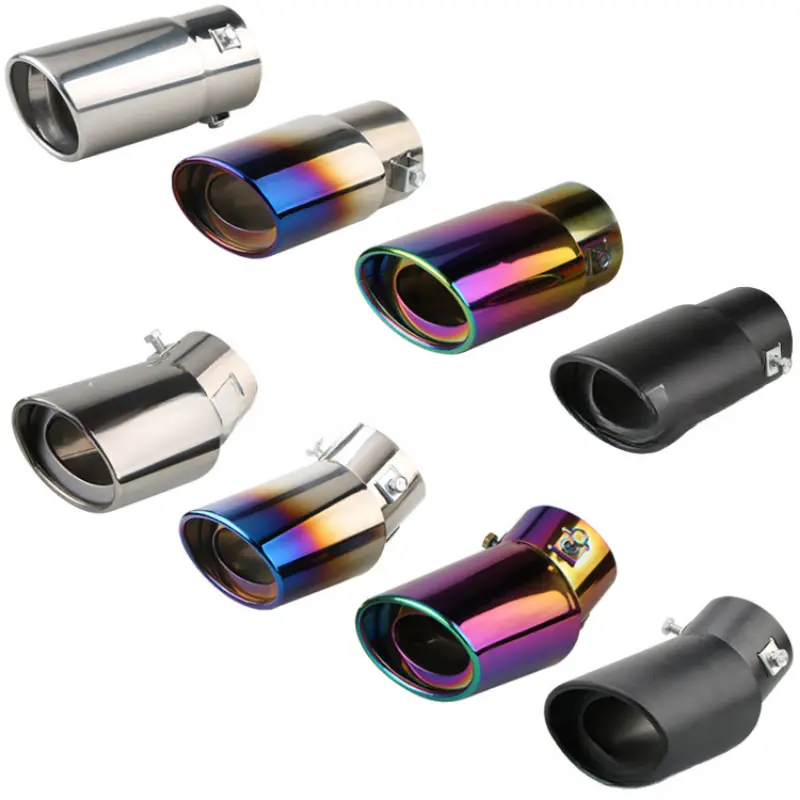 Universal Car Exhaust Muffler Tip Round Stainless Steel Tail Rear Chrome Pipe