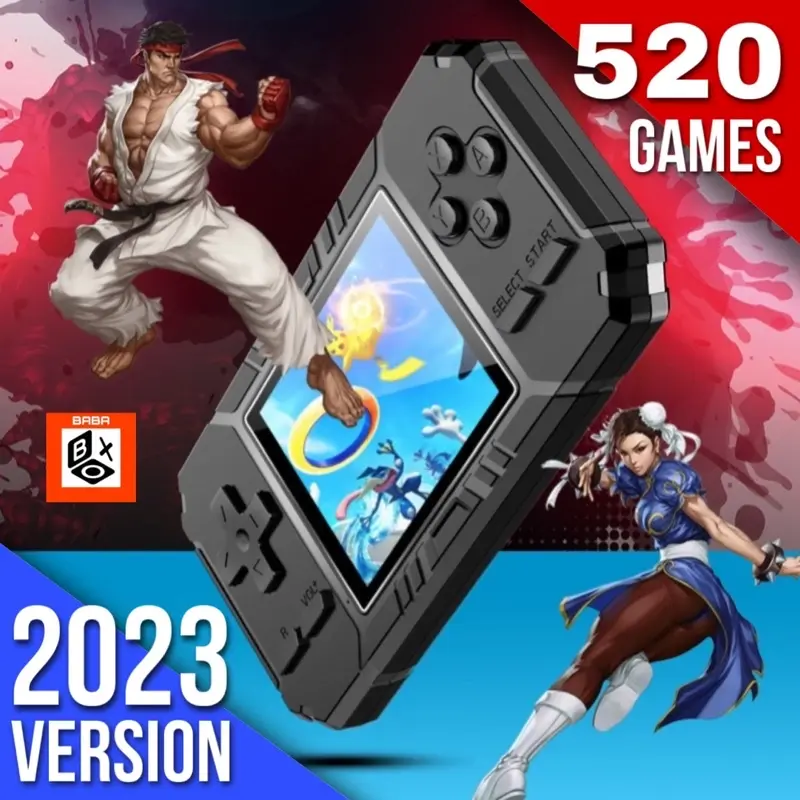 Máy Chơi Game Video Cổ Điển S8, Cầm Tay, 520 Trò Chơi, Có Ga Lăng Nhẹ 0