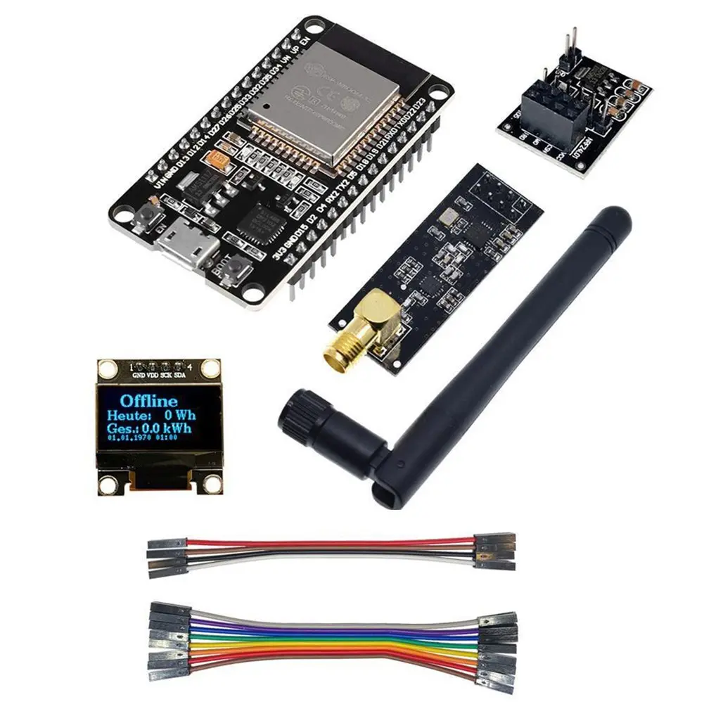 [123456789] Bộ mở Rộng Kit Tự Làm, OpenDTU, cho ESP32 và NRF24L01, Anten và Ổ Cắm Kabel, Có sẵn trong kho