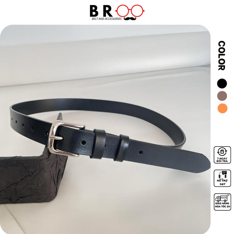 Thắt lưng da bò hai lớp bản dây 3cm mặt hợp kim cao cấp màu bạc kèm đinh đục lỗ BH lỗi 1 đổi 1