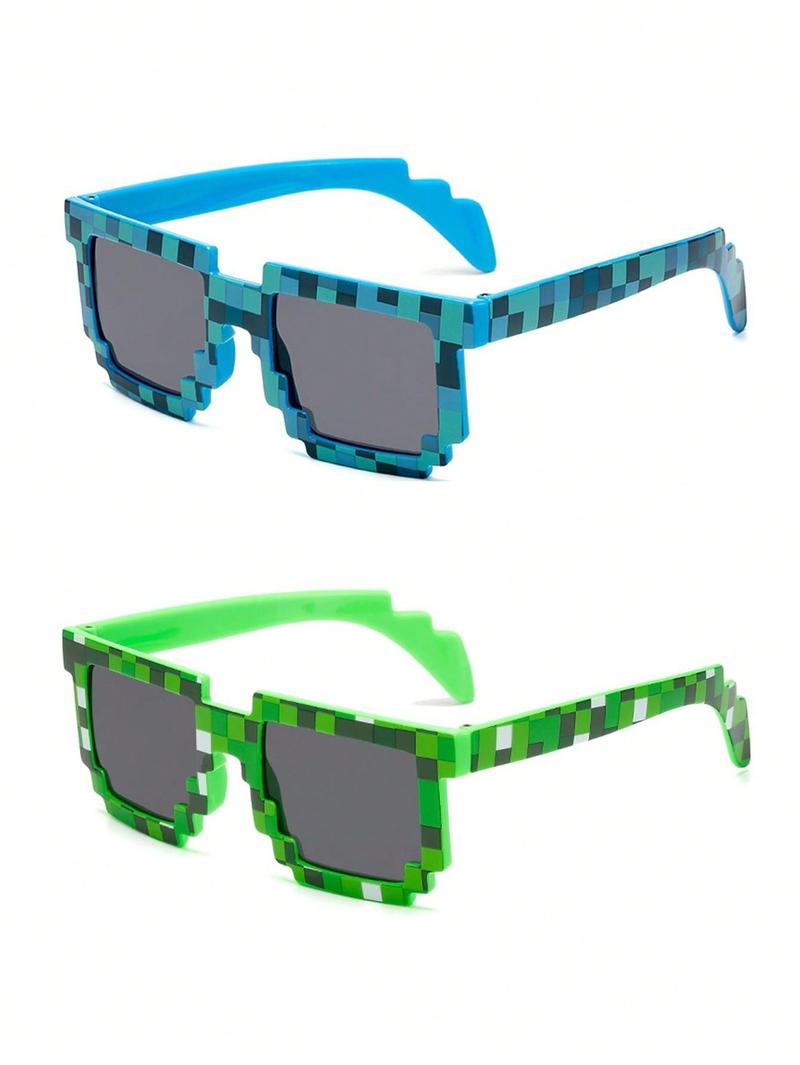 Product Introduction of 1pc/2/4/8/16pcs Mosaic Glasses For Teen Boys And Girls - Stylish And Personalized Pixel Eyewear 7