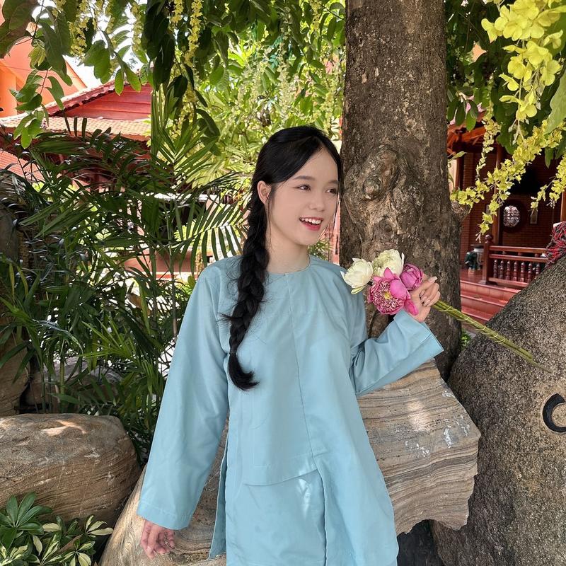 Áo lam vạt hò đi chùa màu mới, pháp phục truyền thống