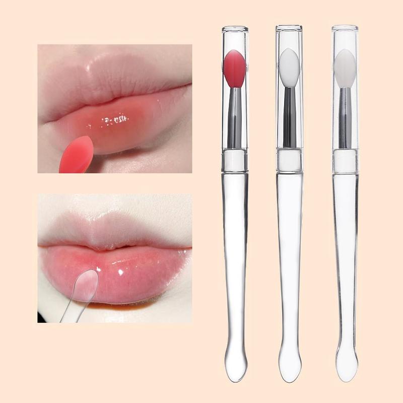 Cọ Môi Mềm Có Nắp Đậy, Đầu Silicon, Dụng Cụ Bôi Môi, Son Môi, Mỹ Phẩm, Cọ Trang Điểm Làm Đẹp Cho Nữ 0