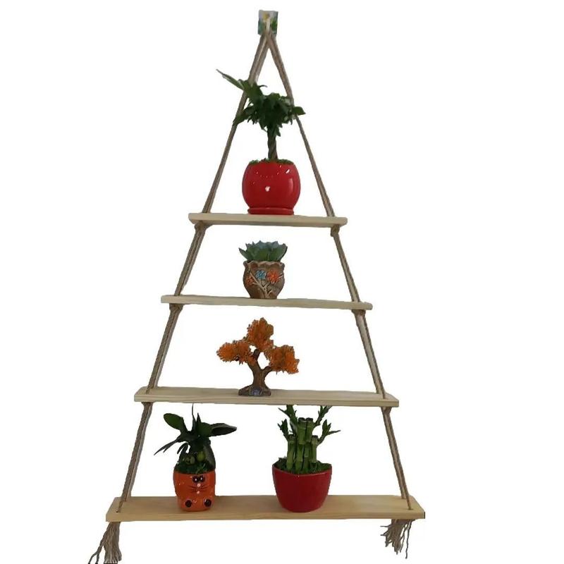 Kệ Gỗ, Kệ treo tường, Kệ Decor dây thừng, Trang Trí, Ván Gỗ Thông, dây thừng chất liệu cói, miếng dán kết hợp đinh đóng chắc khỏe không cần khoan Decor Phòng Trưng Bày Trang Trí Nhà