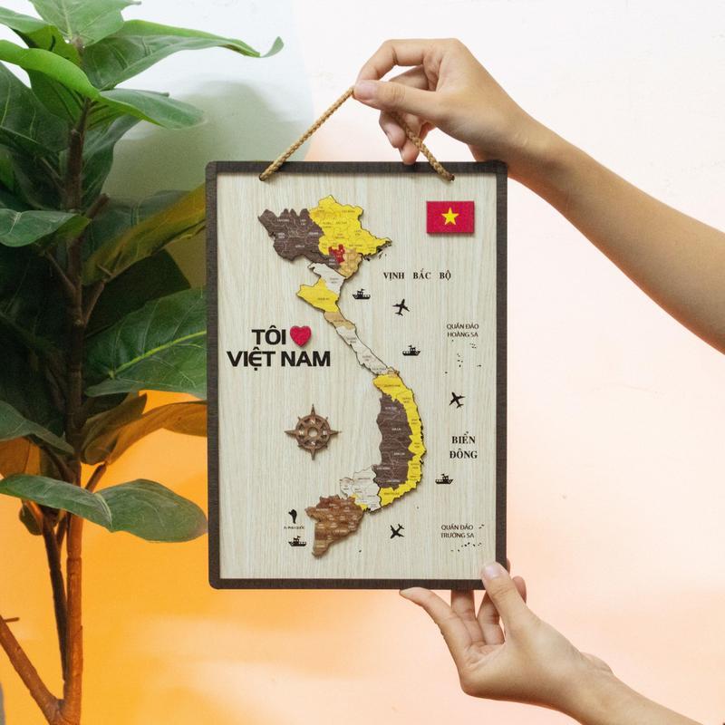   63 TỈNH THÀNH  Size Nhỏ 28,38cm  Khung tranh 3D Bản đồ gỗ Việt Nam đầy đủ Quần đảo Hoàng Sa và Quần đảo Trường Sa sản phẩm trang trí cho lớp học văn phòng nhà cửa  Decor Phòng Khung Tranh treo tường decor trang trí 