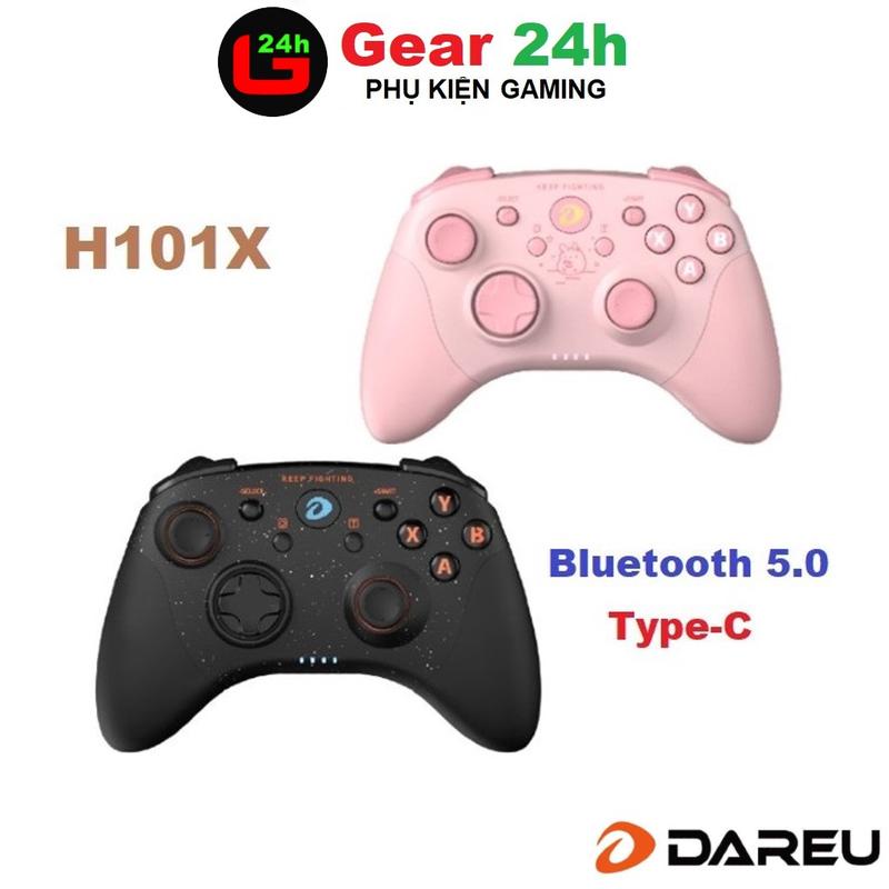Tay cầm chơi game DAREU H101X không dây (Pin sạc 650mAhDual Mode: Type-C, Bluetooth)