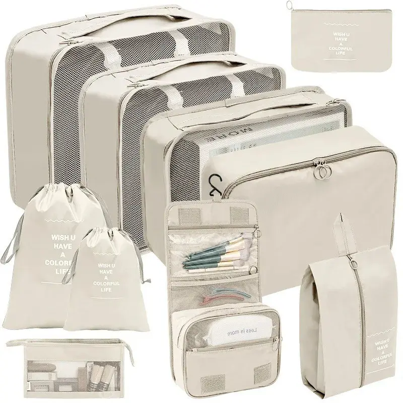 10 In 1 Travel Bag Tas Travel Organizer Bag Pouch Set Storage Luggage Bag Tas Penyimpanan Travel Tas Travel Organizer Koper Pouch Travel Baju Koper Tas Dalam Koper Packing Cubes Isi 10 Pcs Traveling Bag Organizer 6