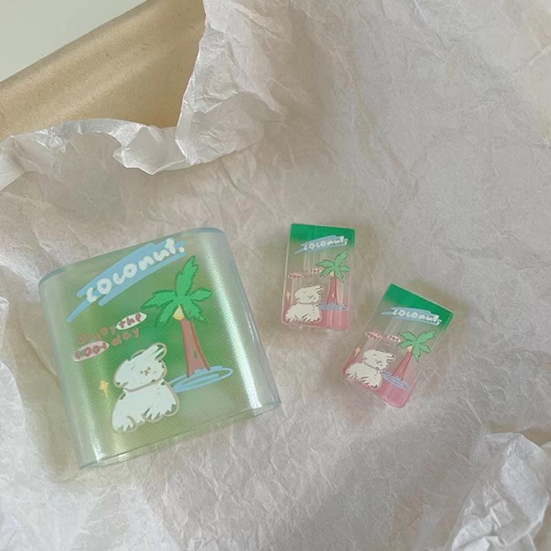 【COD】[Model Terbaru]Pita Pink Charger Protective Case Transparan Anti Folding Protective Case Cocok untuk IP