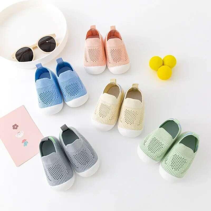 Product Introduction of Spring Summer Toddler Breathable Knitted Kids Sneakers Boys Slip-on Tennis Girls Soft Non-slip School Casual Shoes 5