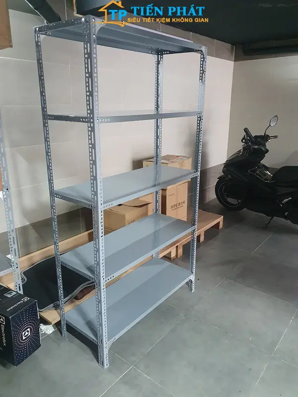 Kệ sắt v lỗ: Dài 1m x Rộng 0.3m gồm 3 tầng, 4 tầng, 5 tầng, 6 tầng [Tặng chống trầy] 3