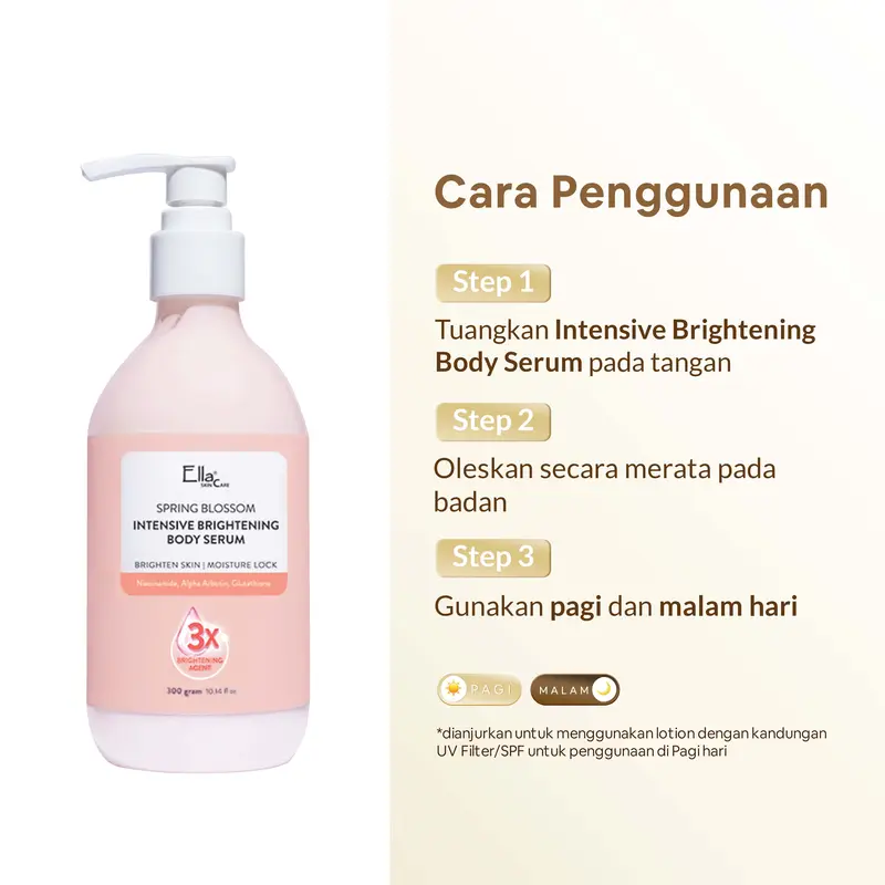 Ella Skincare Spring Blossom Intensive Brightening Body Serum with Niacinamide, Glutathione, Alpha Arbutin - Brighten Skin & Moisture Lock 3