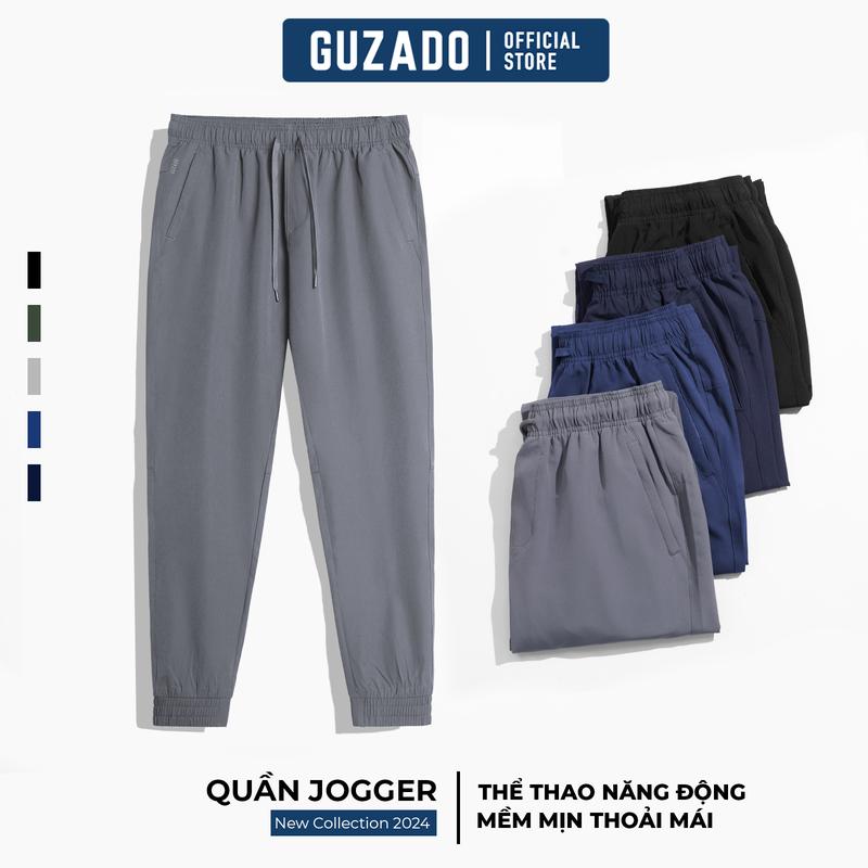 Quần Jogger Nam GUZADO Chất Liệu Vải Gió Form Dáng Thể Thao Basic Dễ Phối Đồ GDC02