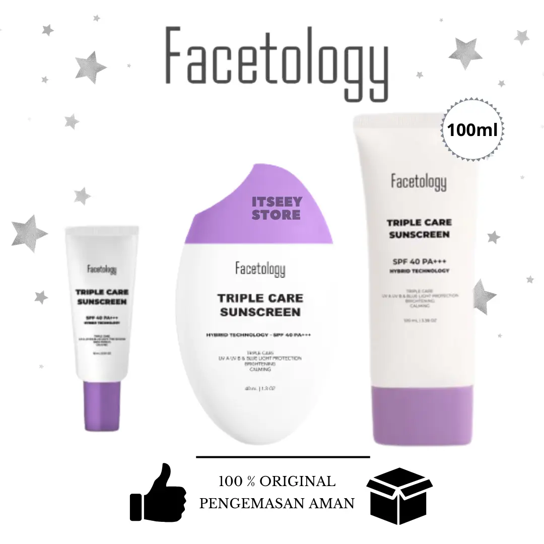 Facetology TripleCare Sunscreen SPF40 PA+++ Sunscreeen Wajah Mencerahkan