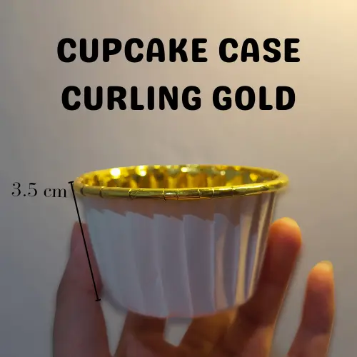 Cupcake Case Curling White & Gold - 5 pcs Putih 0