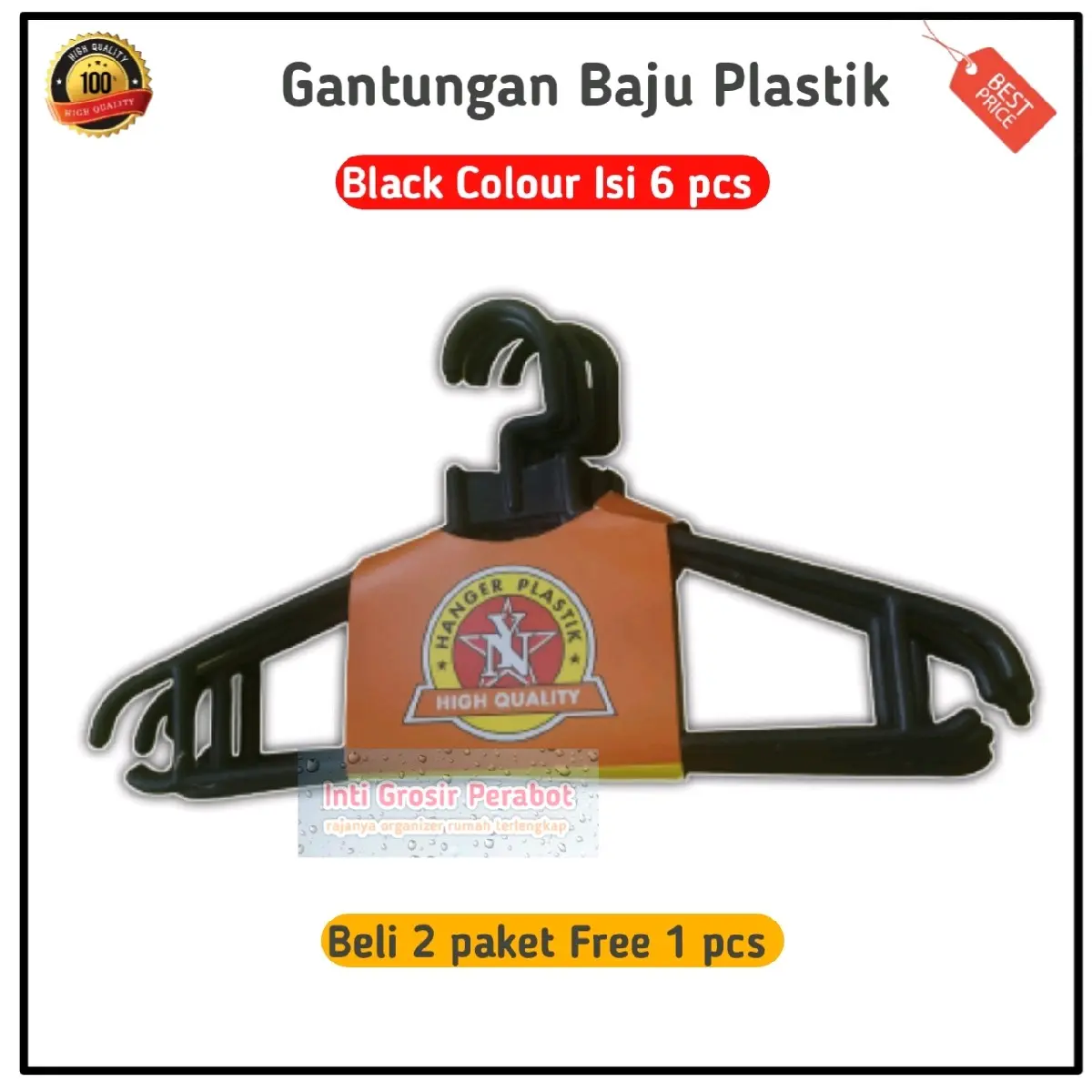 Hanger Anger Henger Hangger Gantungan Tempat Baju Pakaian Jemuran Plastik Hitam Tebal Murah Awet Dewasa
