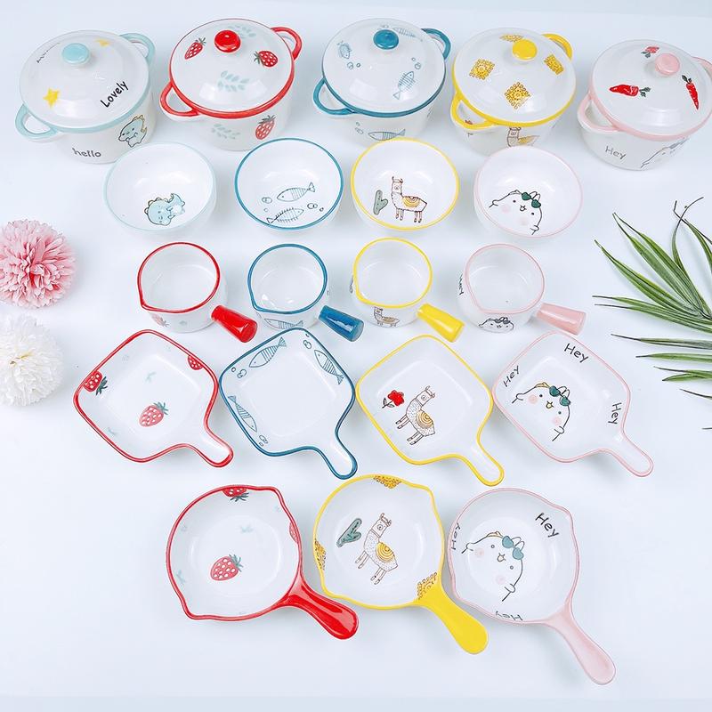  Bát ăn dặm cho bé hình gáo hoạ tiết cực xinh Chén ăn dặm cho bé chất liệu gốm sứ đồ dùng ăn dặm cho bé Shopmegold1 