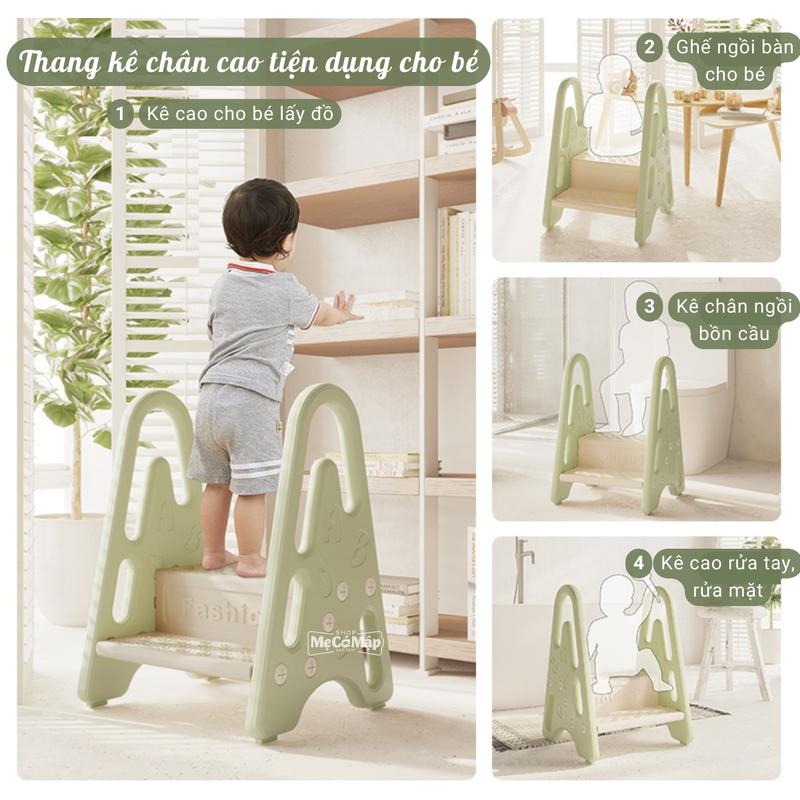 Thang kê chân cao có tay vịn hỗ trợ bé làm việc dễ dàng hơn, Trọng tải lên tới 75kg 2