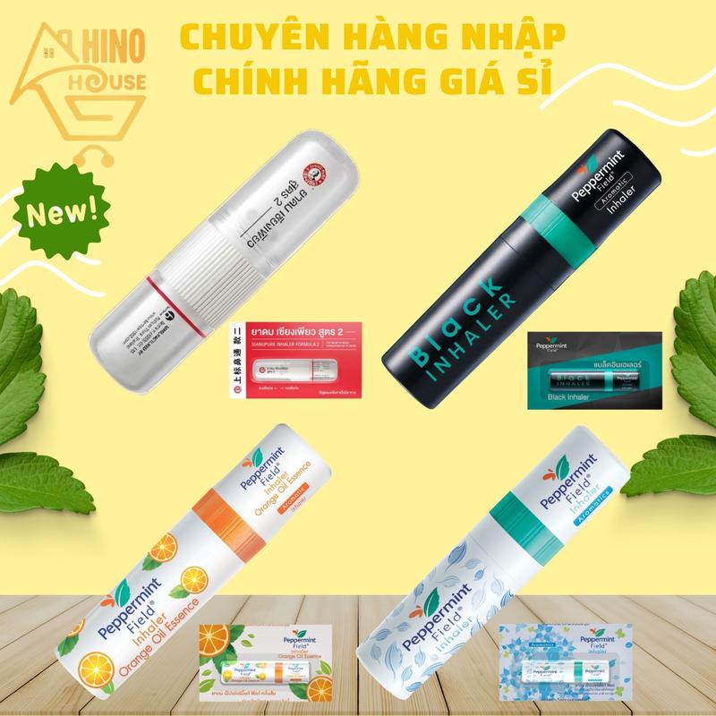 Ống Hít Thông Mũi Peppermint Field Inhaler 2ml 2in1 Thái Lan Hỗ Trợ Nghẹt Mũi, Đau Đầu, Say Tàu Xe - Hinohouse