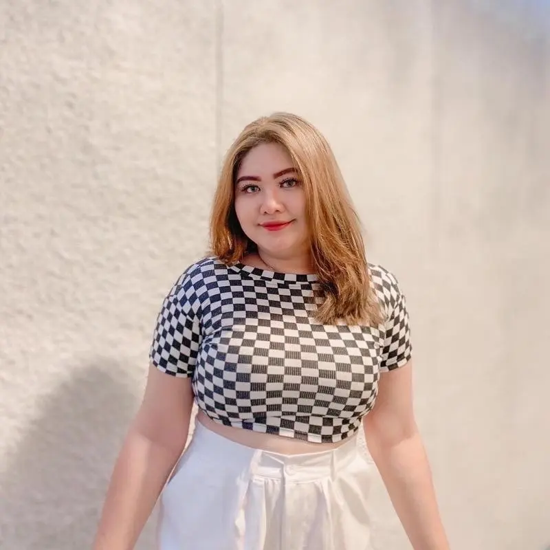 ANB - ZEC Kaos Crop GIAYU / Checker Catur Crop Top RIB Checkerboard / Atasan Wanita Crop top Checkered Jumbo Oversize 2