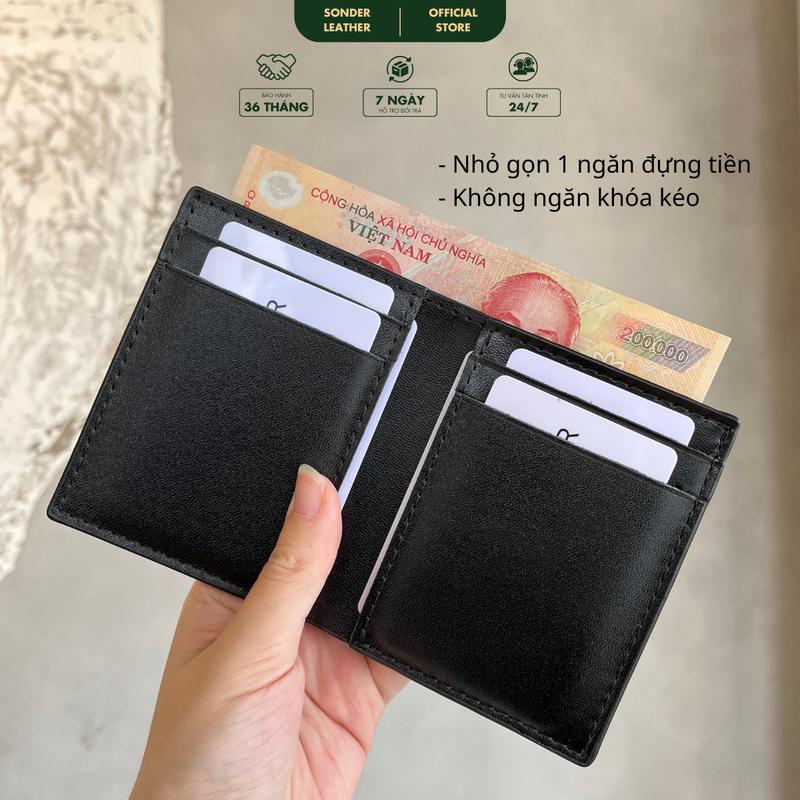 Ví nam đứng nhỏ gọn da bò thật RIO chất da bò láng mịn thương hiệu Sonder Leather