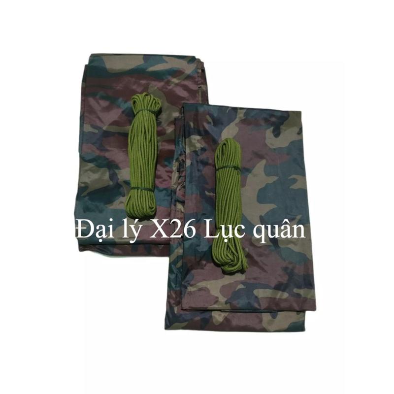 Tấm tăng che võng, dựng lều - võng - cuộn dây 16m, Tấm mưa nilon, tấm bạt trải đi phượt dã ngoại 7