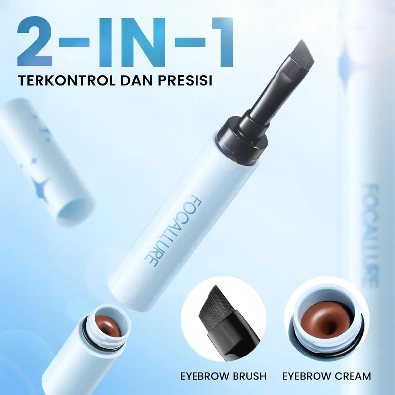 FOCALLURE Pro-stay No Smudge 3D Eyebrow Pomade Alis Lasting Cream 2-In-1 Black Brown Coffee Dark Waterproof 1
