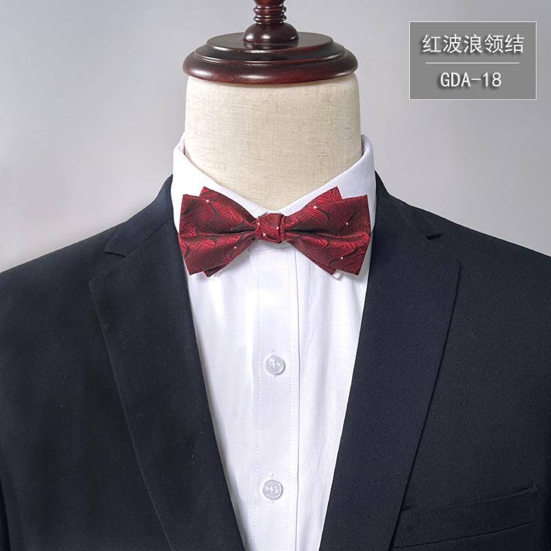 Product Introduction of New Bow Tie Men's Solid Color Bridegroom High Density 1200 Needle Silk Bow Tie Flower Business Formal Wear 19