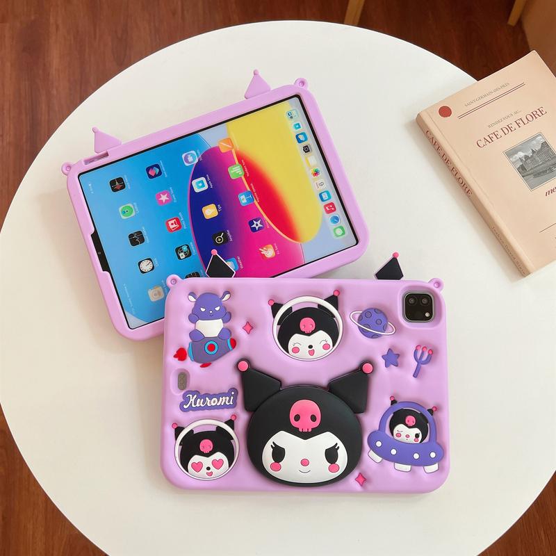 Product Introduction of Casing For Honor Pad X8a Tablet 11 inch Fashion Kuromi Cute 3D Pattern Soft Silicone Stand Cover With Shoulder Strap Cover NDL-W09 15