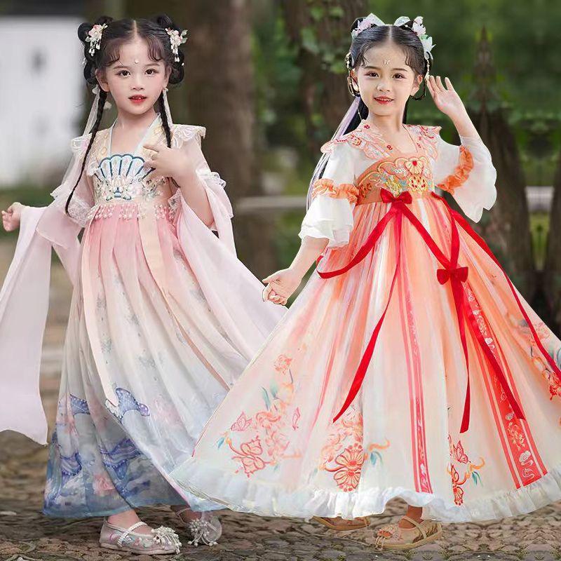 Trang Phục Trung Quốc Hán Cho Trẻ Em, Phong Cách Trung Quốc, Trang Phục Cổ Trang Cho Bé Gái, Váy Công Chúa Siêu Thanh Lịch, Bộ Đồ Tang, Váy Phong Cách Cổ Trang Cho Bé Gái, Bộ Đồ Đầy Đủ Mùa Xuân Và Mùa Thu 0