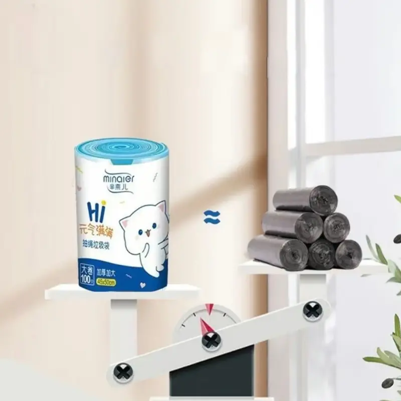 Sét 3 cuộn (300) túi đựng rác tự phân huỷ Minaier chống rò rỉ nước siêu sai kích thước 45x50 cm 6