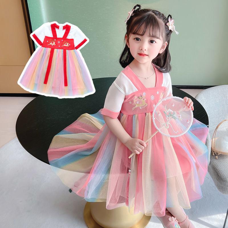 Hanfu Girl's Thin Dress Tang Suit Summer Chinese Style Baby Children's Clothing 3