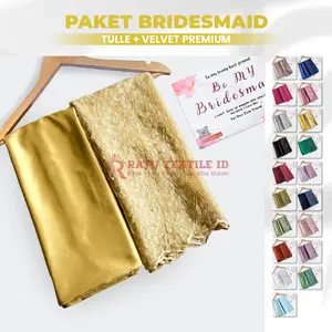 Paket Seragam Bridesmaid Lengkap Wisuda Lamaran Keluarga Tile Akar Motif Brokat Kain Satin Velvet Premium