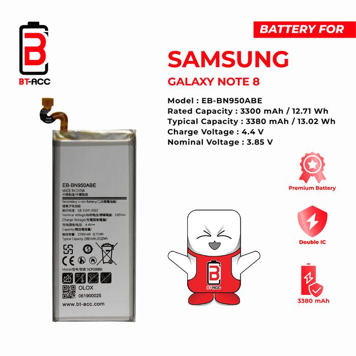 Gambar BT-ACC Baterai Battery Batre Samsung Galaxy Note 8 EB-BN950ABE dari BT ACC OFFICIAL STORE Kota Administrasi Jakarta Utara Tokopedia