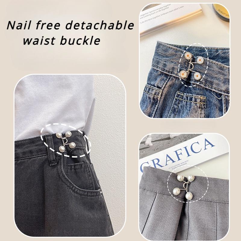 Kancing Pengecil Jeans Logam Simpel Adjustable Motif Bunga Daisy GROSIR 6