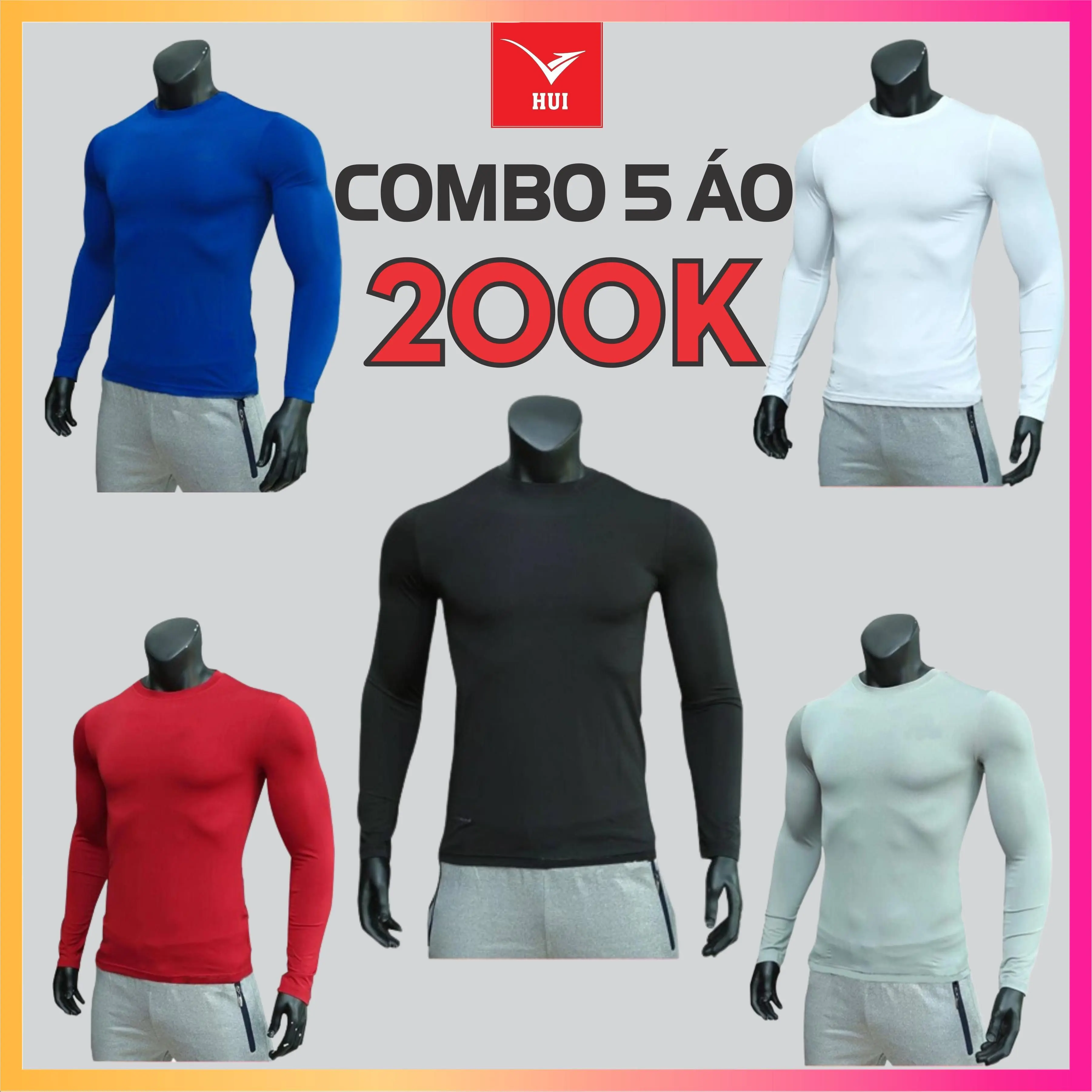 Free Ship - COMBO 5 ÁO GIỮ NHIỆT, Áo body dành cho anh em chơi thể thao, đá bóng, mặc giữ ấm, vải co dãn 4 chiều. TOP, SPORT