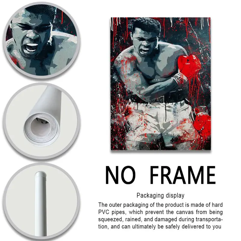 Boxing Man Pattern Canvas Painting without Frame, 1 Count Modern Wall Art Painting, Wall Decor for Home Living Room Bedroom Office, Decoration, Artistic, Funny Gift, Room Accessories 5