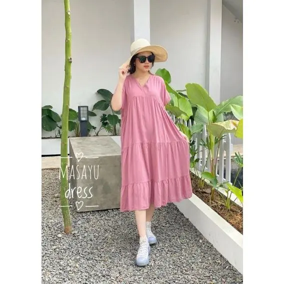 MASAYU HOME DRESS / KANZIA HOME DRESS / DASTER POLOS JUMBO / DRESS MIDI WANITA VIRAL Busui Rayon Busui Rayon
