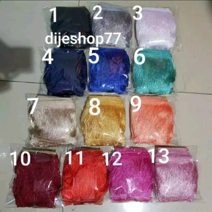 Renda Rumbai Lebar 15 cm ( Harga per Meter ) / Rumbai 15 cm / Renda Rumbai Mengkilap Mewah / rumbai kostum / rumbai rok tutu dance dancer / rumbai gaun penyanyi / rumbai gaun / Renda Renda / Tassel Lace